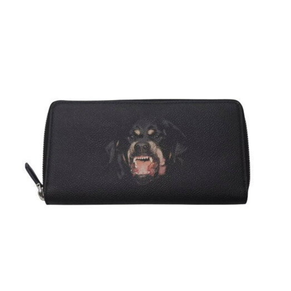 Givenchy Rottweiler Long Wallet Black Leather